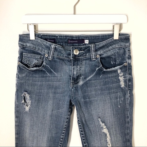 Vigoss Skinny jeans distressed medium wash size 3 - Picture 3 of 10